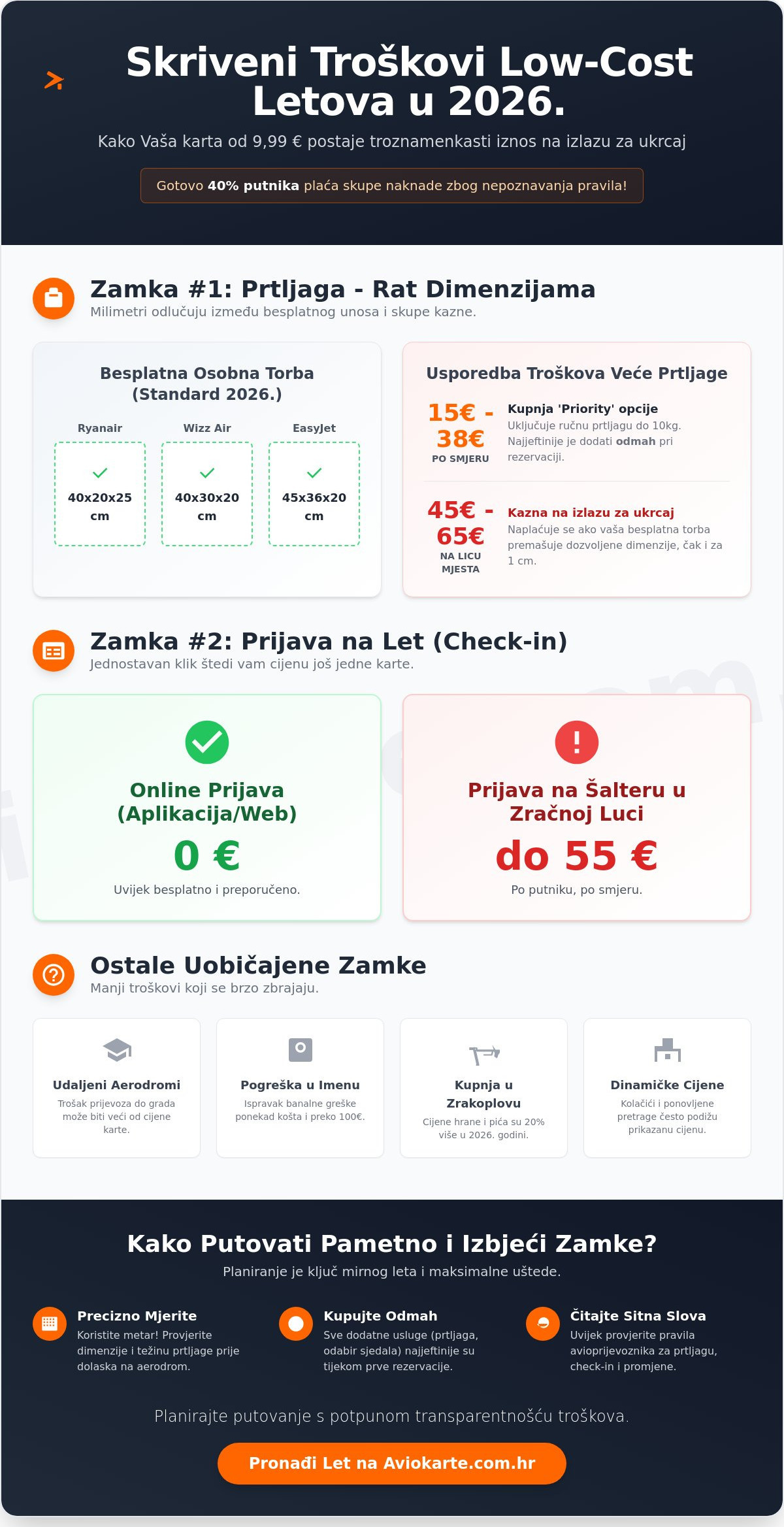 Skriveni troškovi kod low cost letova